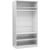 Image de vidaXL Kledingkast 100x50x200 cm bewerkt hout hoogglans wit