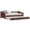 Image de vidaXL Cadre de lit extensible sans matelas marron foncé 90x200 cm