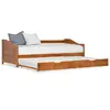 Image de vidaXL Cadre de lit extensible sans matelas marron miel 90x200 cm