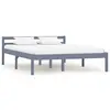 Image de vidaXL Cadre de lit sans matelas gris bois massif de pin 140x200 cm