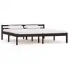 Image de vidaXL Cadre de lit sans matelas marron foncé pin massif 160x200 cm
