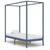 Image de vidaXL Cadre de lit à baldaquin sans matelas gris bois massif 90x200cm