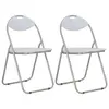 Image de vidaXL Chaises pliantes à manger lot de 2 blanc similicuir