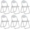 Image de vidaXL 6x Chaises Pliantes de Salle à Manger Chaises à Dîner Chaises de Cuisine Chaises de Repas Chaises de Salon Maison Intérieur Blanc Similicuir