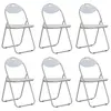 Image de vidaXL Chaises pliantes 6 pièces en similicuir blanc