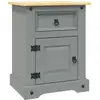 Image de vidaXL Table de chevet Gamme Corona pin mexicain Gris 53x39x67 cm