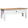 Image de vidaXL Table basse Blanc 100x60x43,5 cm Pin massif Assortiment Panama