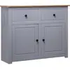 Image de vidaXL Buffet Gris 93x40x80 cm Pin solide Assortiment Panama