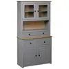 Image de vidaXL Buffet haut Gris 93x40,5x180 cm Pin Gamme Panama