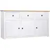 Image de vidaXL Buffet Blanc 135x40x80 cm Pin solide Gamme Panama
