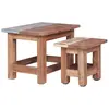Image de vidaXL Tables gigognes 2 pcs bois d'acajou massif