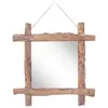 Image de vidaXL Miroir à bûches Naturel 70x70 cm bois de teck recyclé