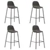 Image de vidaXL Chaises de bar lot de 4 gris foncé tissu