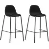 Image de vidaXL Chaises de bar lot de 2 noir tissu