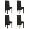 Image de vidaXL Chaises à manger lot de 4 noir tissu