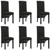 Image de vidaXL Chaises à manger lot de 6 noir tissu