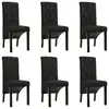 Image de vidaXL Chaises à manger lot de 6 noir tissu
