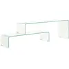 Image de vidaXL Ensemble de table basse 2 pcs 90x30x20/110x30x40cm Verre trempé