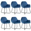 Image de vidaXL Chaises à manger lot de 6 bleu velours