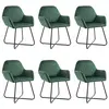 Image de vidaXL Chaises à manger lot de 6 vert velours