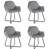 Image de vidaXL Chaises à manger lot de 4 gris velours