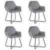 Image de vidaXL Chaises à manger lot de 4 gris velours