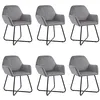 Image de vidaXL Chaises à manger lot de 6 gris velours