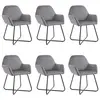 Image de vidaXL Chaises à manger lot de 6 gris velours