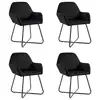 Image de vidaXL Chaises à manger lot de 4 Noir Velours