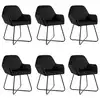 Image de vidaXL Chaises à manger lot de 6 noir velours