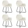 Image de vidaXL Chaises à manger lot de 4 Crème Velours