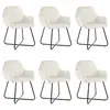 Image de vidaXL Chaises à manger lot de 6 crème velours