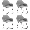 Image de vidaXL Chaises à manger lot de 4 gris clair tissu
