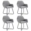 Image de vidaXL Chaises à manger lot de 4 gris clair tissu