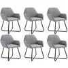 Image de vidaXL Chaises à manger lot de 6 gris clair tissu