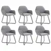 Image de vidaXL Chaises à manger lot de 6 gris clair tissu