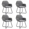 Image de vidaXL Chaises à manger lot de 4 gris foncé tissu