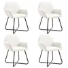 Image de vidaXL Chaises à manger lot de 4 crème tissu
