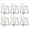 Image de vidaXL Chaises à manger lot de 6 crème tissu