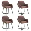 Image de vidaXL Chaises à manger lot de 4 marron tissu
