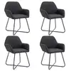Image de vidaXL Chaises à manger lot de 4 noir tissu