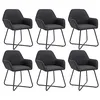 Image de vidaXL Chaises à manger lot de 6 noir tissu