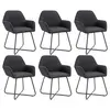 Image de vidaXL Chaises à manger lot de 6 noir tissu