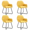 Image de vidaXL Chaises à manger lot de 4 jaune tissu