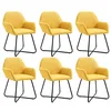 Image de vidaXL Chaises à manger lot de 6 jaune tissu