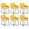 Image de vidaXL Chaises à manger lot de 6 jaune tissu