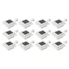 Image de vidaXL Lampes solaires à LED carrées d'extérieur 12 pcs 12 cm Blanc