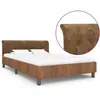 Image de vidaXL Cadre de lit Marron Similicuir daim 140 x 200 cm