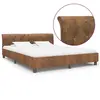 Image de vidaXL Cadre de lit sans matelas marron similicuir daim 160x200 cm