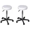 Image de vidaXL Tabourets de bureau lot de 2 Blanc 35,5x84 cm Similicuir